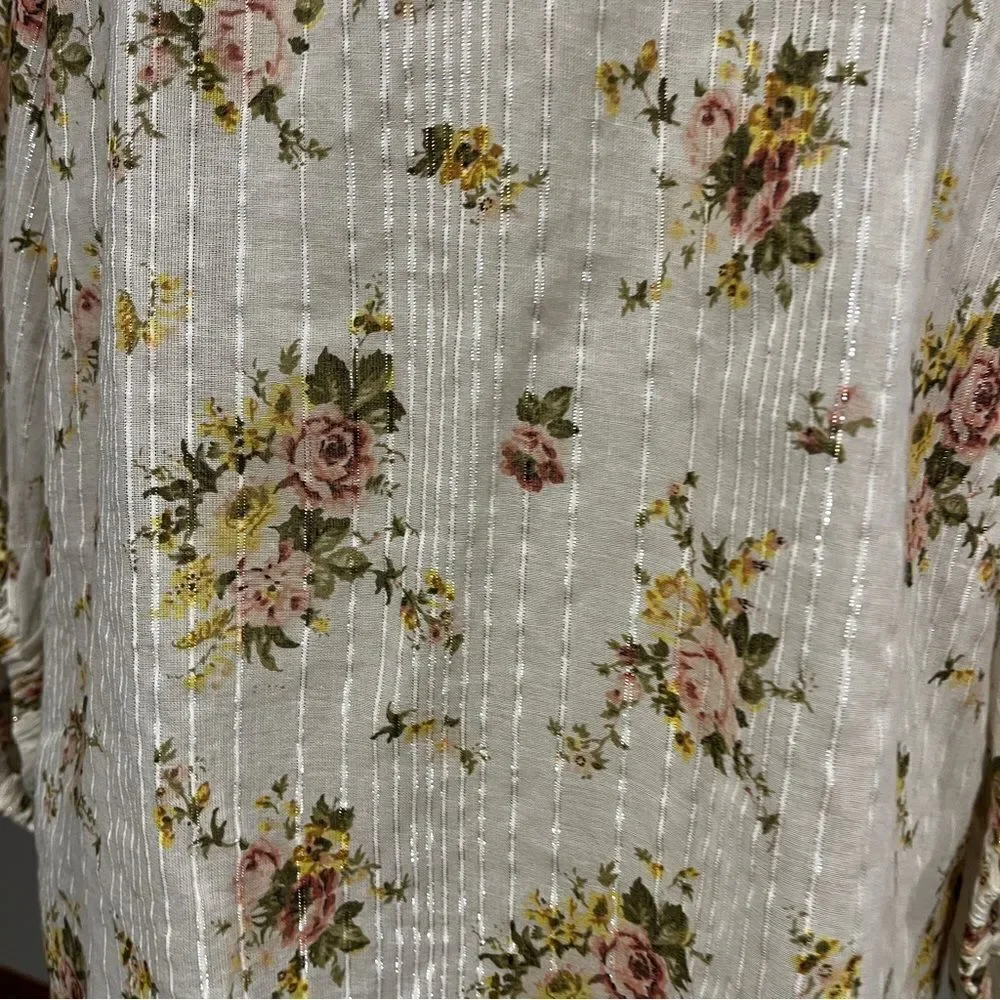 Lovestitch floral long sleeve oversized‎ blouse size M Medium - Picture 6 of 15